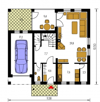 Image miroir | Plan de sol du rez-de-chaussée - COMFORT 109